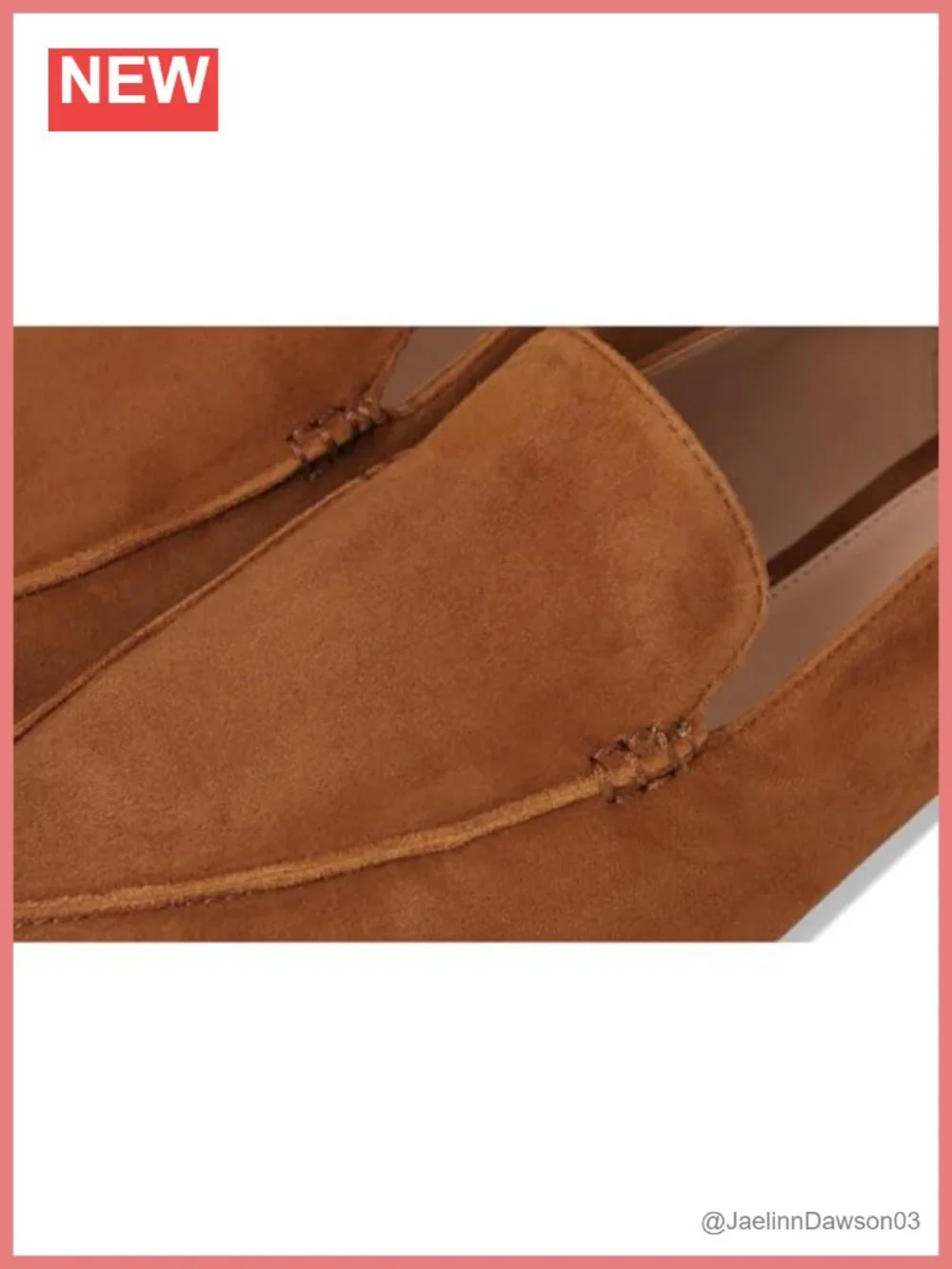 Women's Pointed Toe Suede Venetian Loafers with Box Stitch Detail